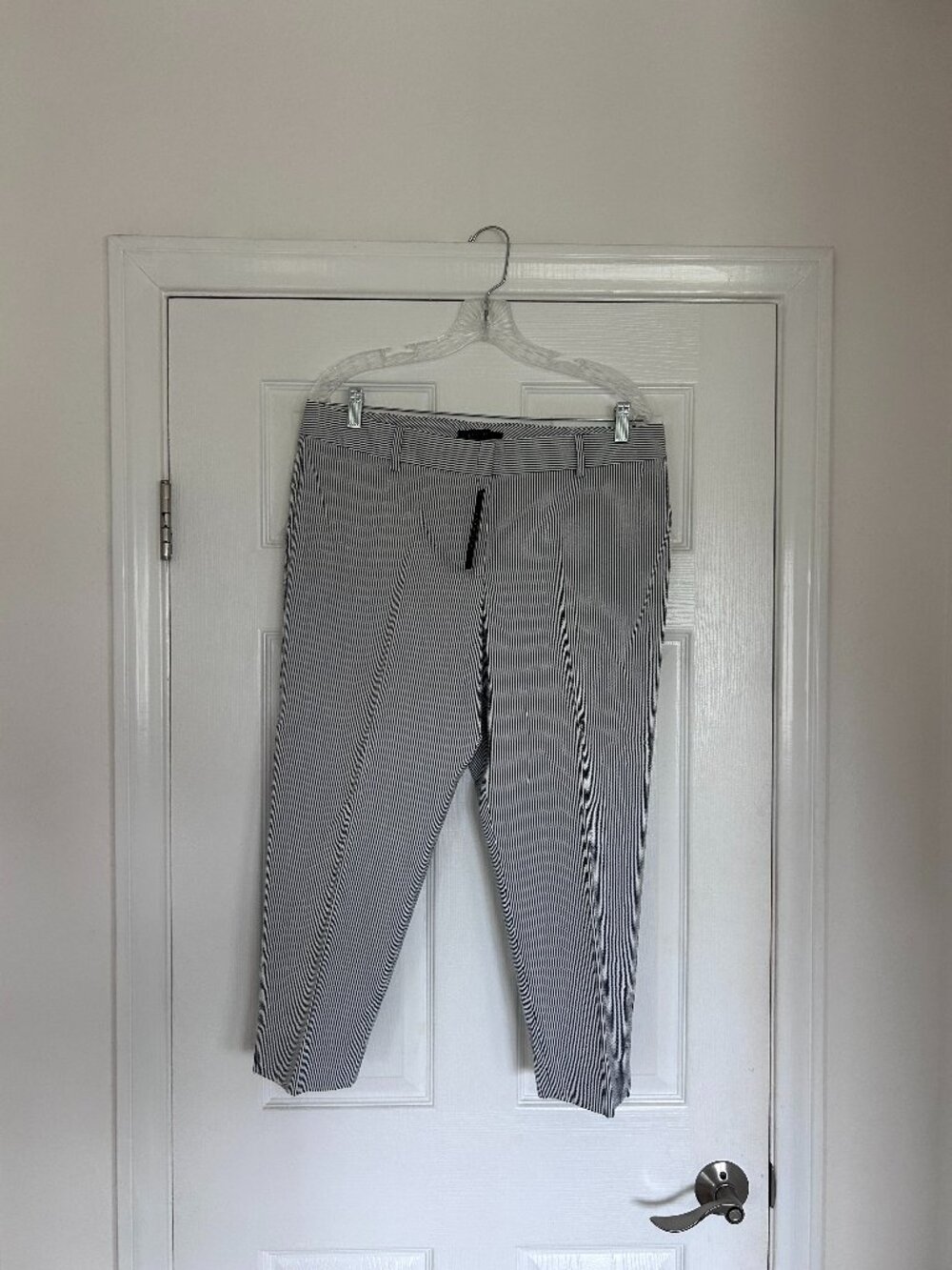 Talbots Black and White Striped Capri Pants